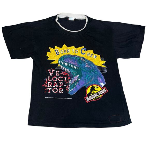 Vintage 90s Jurassic Park Universal Studios graphic dinosaur youth T-shirt 14-16